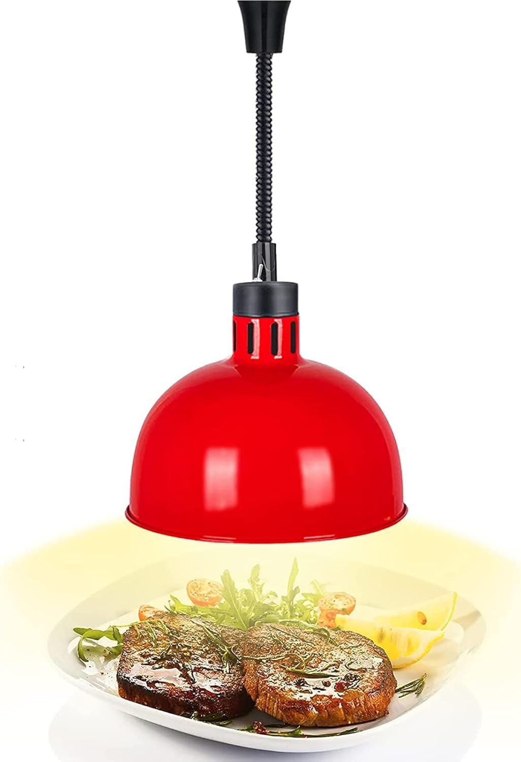 Lampada riscaldante per alimenti Lampada riscaldante retrattile sospesa per buffet per mantenere caldi gli alimenti Attrezzatura per la conservazione degli alimenti del ristorante (argento)