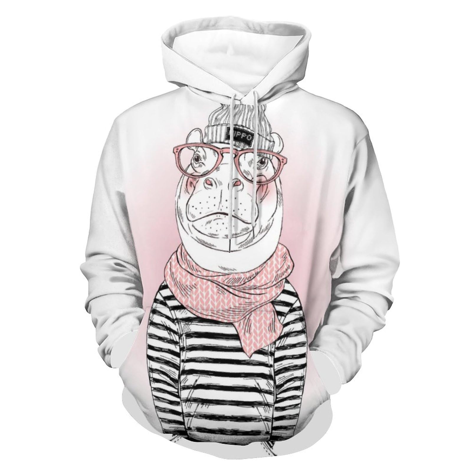 Sweat à capuche hippopotame UMENG pour remplacer vos pulls ternes et inconfortables - 8