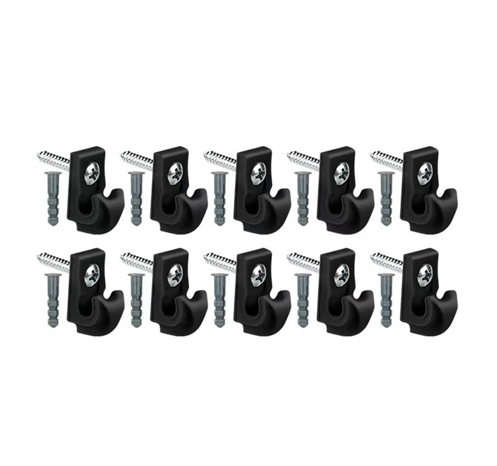 Baynopurin Black-10Pcs Outdoor Light Hook 50-10Pcs String Light Hanger Hooks Heavy Duty Screw In Ceiling Abs Hanging For Outdoor Lamp & Plant Potted Holders(Black-10Pcs)