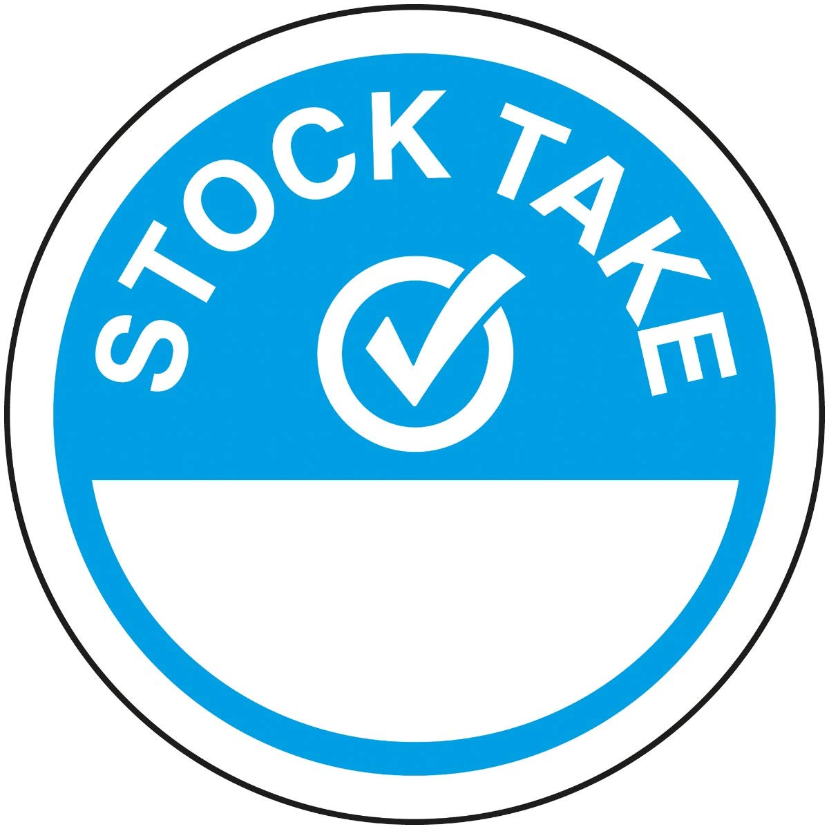 VSafety Stock Take Write On Blue Sticker - 50mm Diameter (Roll of 250)