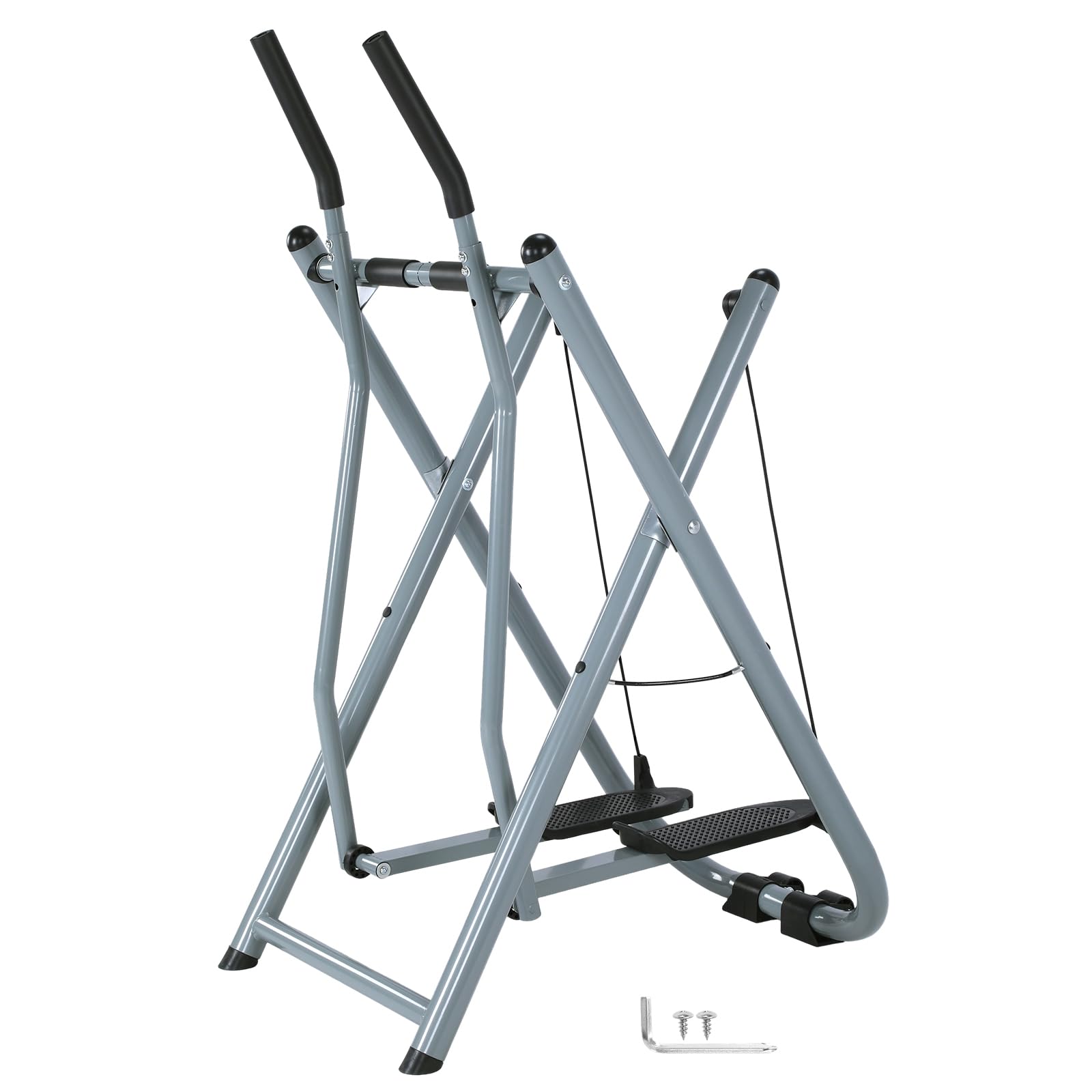 generic Metal Stair Stepper Home Space Walker Aerobic Stepper with Adjustable Resistance Air Walker Exercise Machine Foldable Elliptical for Women Men