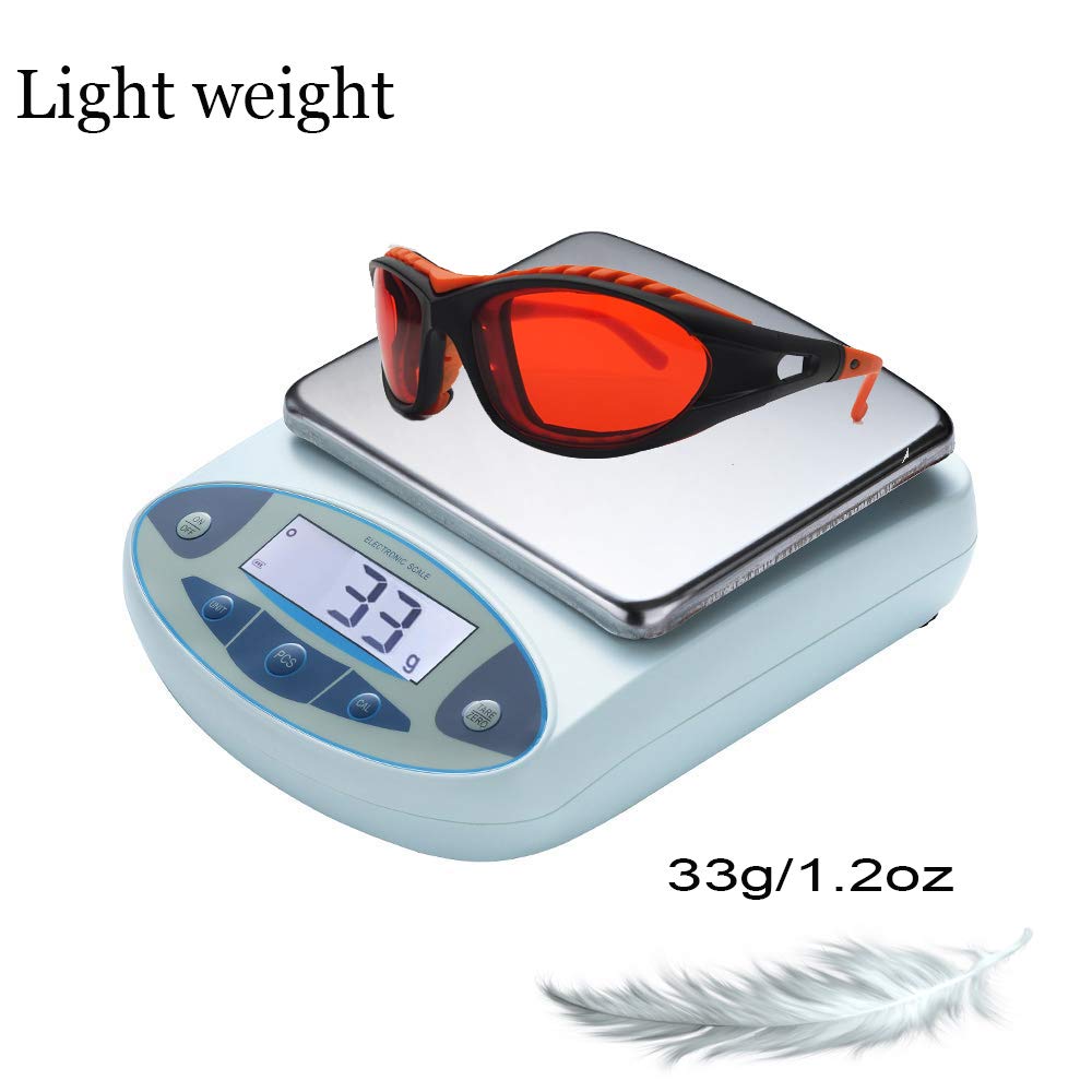 JILERWEAR 190-540nm Professionelle Schutzbrille für Violett/Blau/Grün Laser; Laserschutzbrille für 405nm, 445nm, 450nm,473nm, 532nm,540nm, Fashion Design