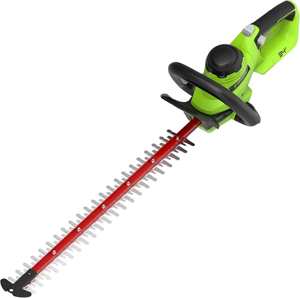 Taille-haie sans fil 24V brushless, lame double action 61 cm, coupe 25,4 mm, 3200 spm