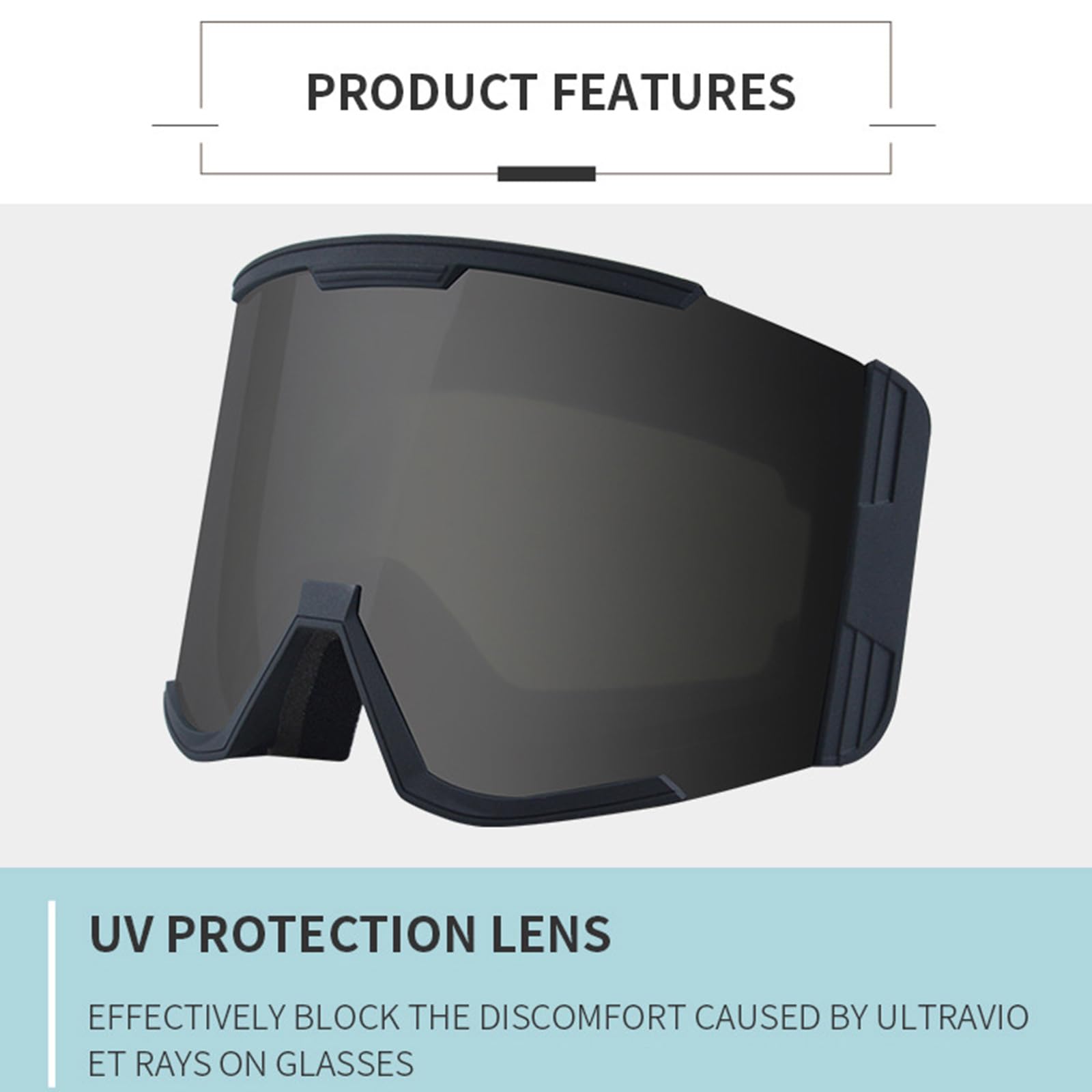 Occhiali protettivi UV Anti Fog Wide Vision Occhiali da sci per uomo donna antigraffio sopra gli occhiali da neve Gliding Eyewear