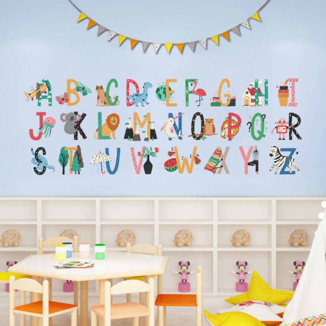 Muurstickers kinderkamer: Muursticker baby dieren trein