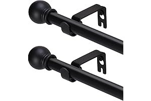 2 Pack Easy Hang Curtain Rod for 32-62 Inch Windows + Brackets