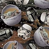 Multicolor Mandalorian The Child Luncheon Napkins (16 Count) - Perfect for Star Wars Themed Parties & Fans
