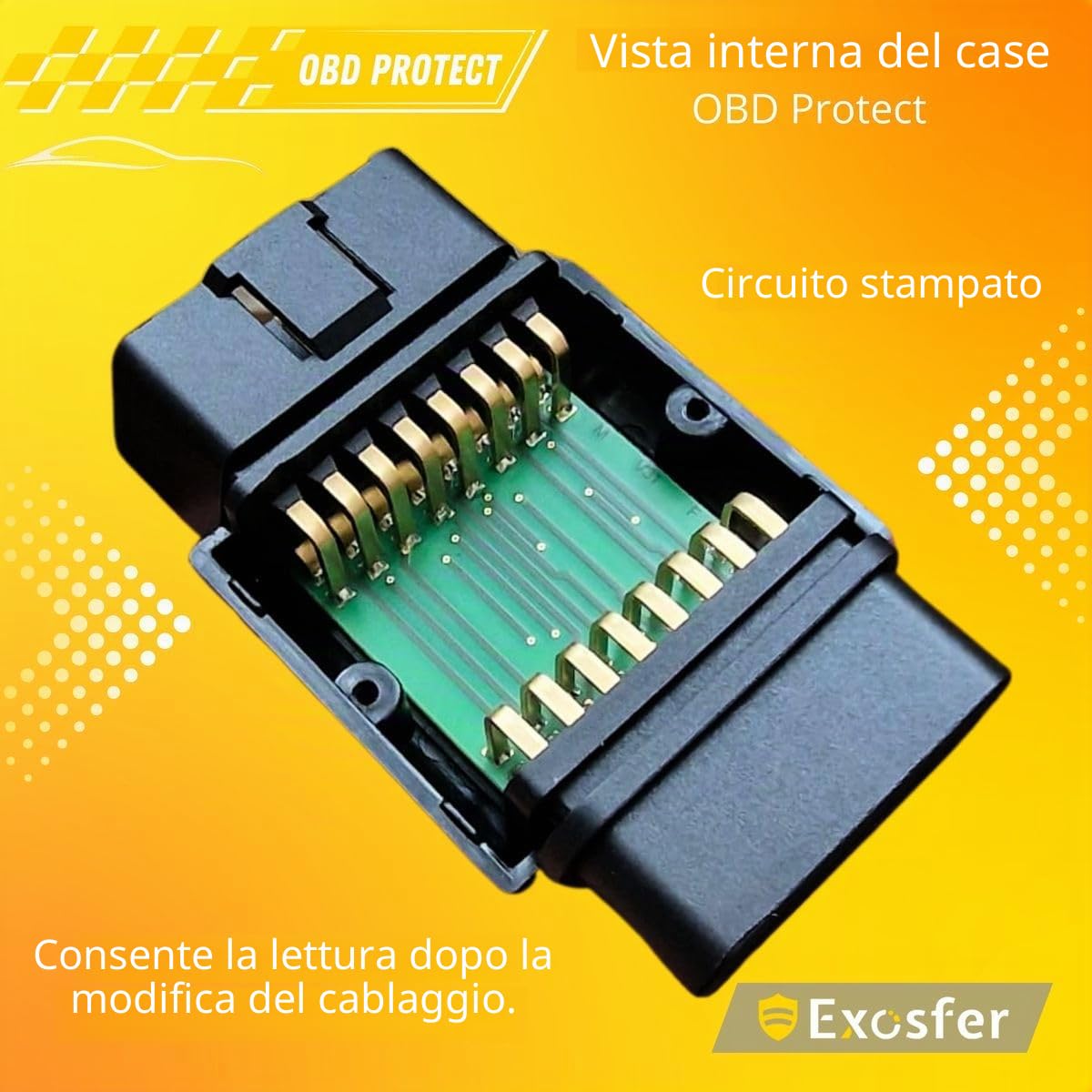 OBD Protect - Antifurto Auto Universale. Protezione Contro Furto Elettronico (senza segni di effrazione) e Mouse Jacking. Blocca Accesso Presa OBD2 e Riprogrammazione Chiavi.