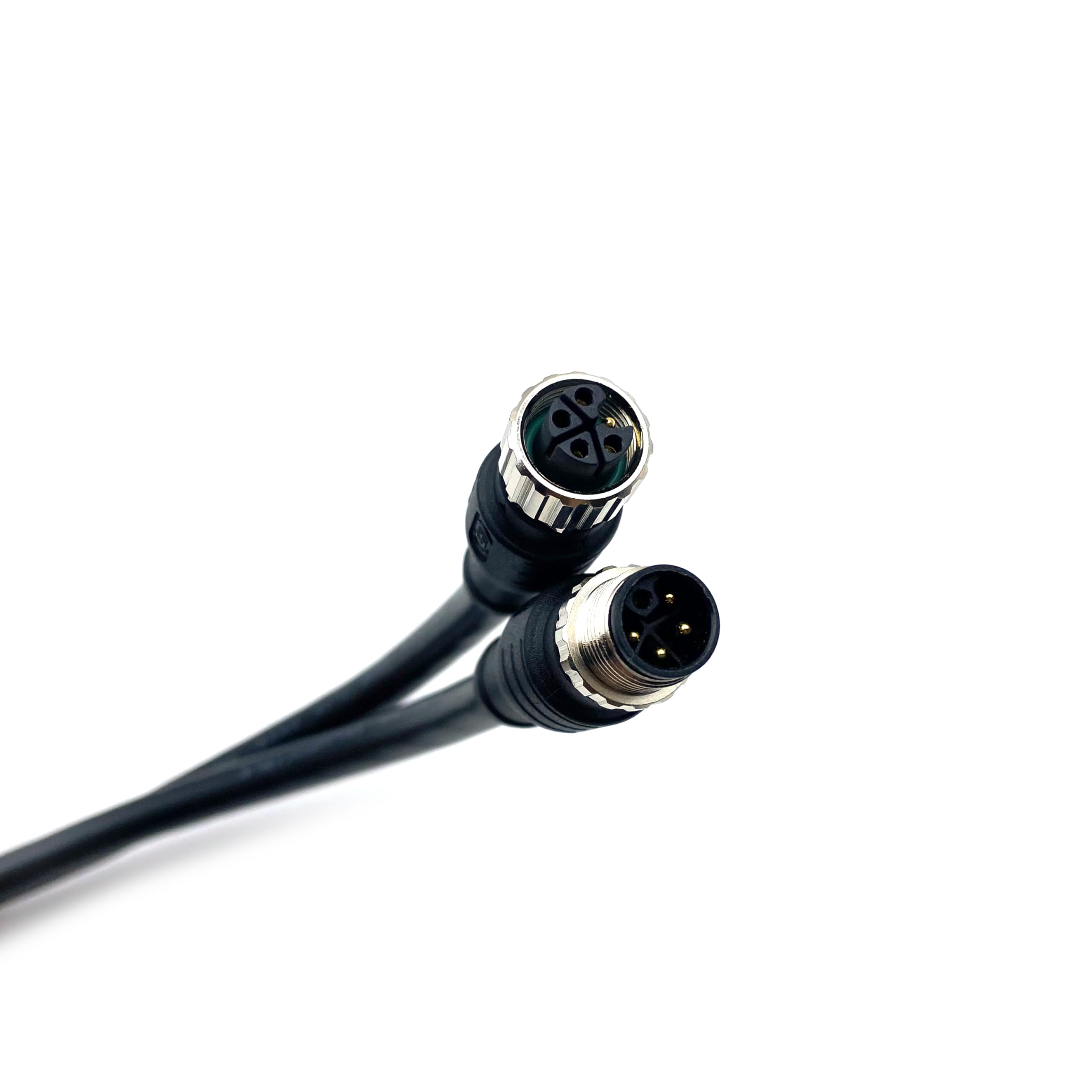1 m M12 5-poliges L-Code-Stecker auf Buchse, L-Code-Schiene, Transit-Stromanschluss mit 1 m langem Kabel, gerades Sensorformkabel, Buchse auf Stecker, elektrisches PVC-Kabel, 16 A/60 V, 16 AWG (1