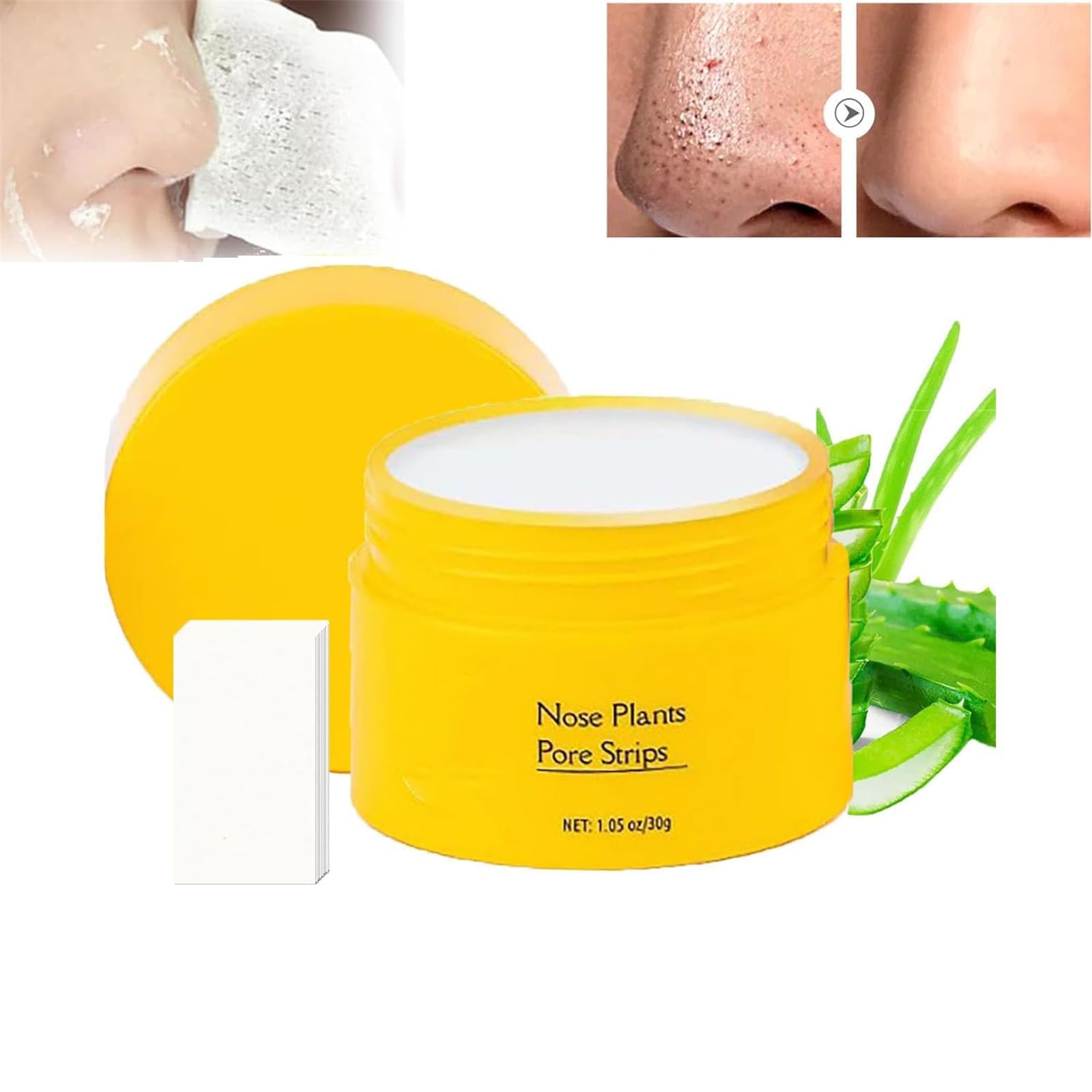 Luelle Pore Strips - Luelle Nose Pore Strips,Luelle Blackhead Remover,Deep Cleansing Pore Strips,Blackhead Mask with 60 PCS Strips,Nose Plants Pore Cleanser Purifying Face Mask for Nose & Face (1Pcs)