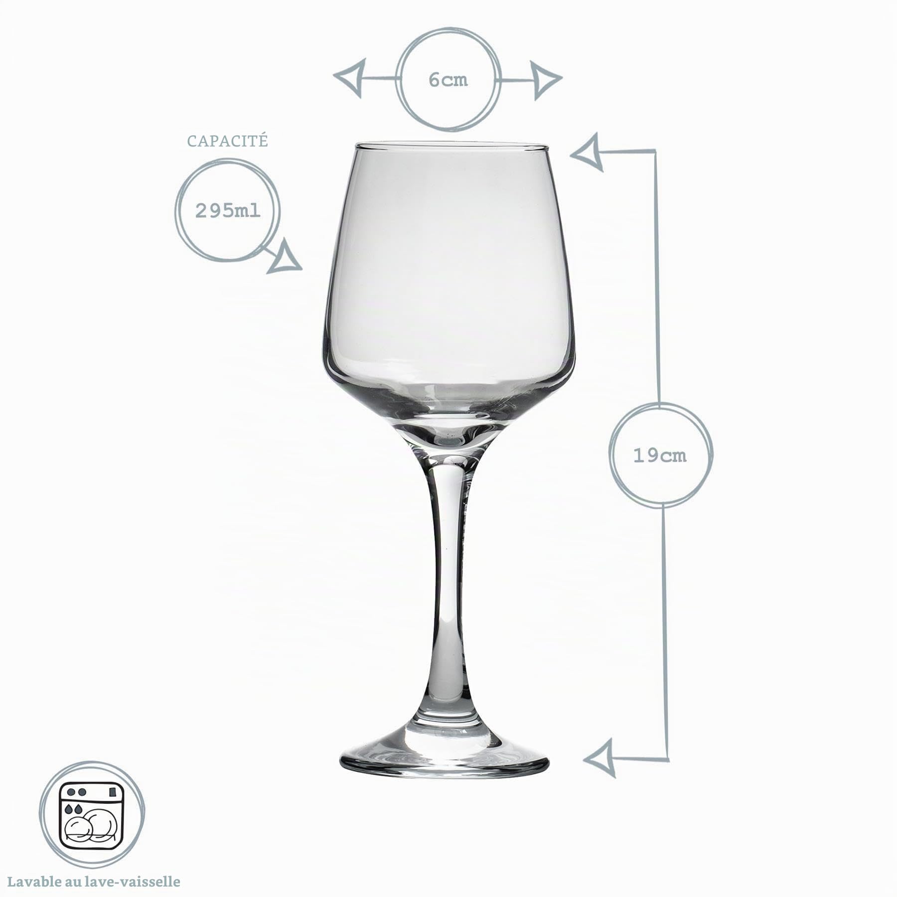 Argon Tableware Tallo Collection Lot de grands verres à vin blanc de 24 à 295 ml Passe au lave-vaisselle pour restaurant, enterrement de vie de jeune fille, célébrations