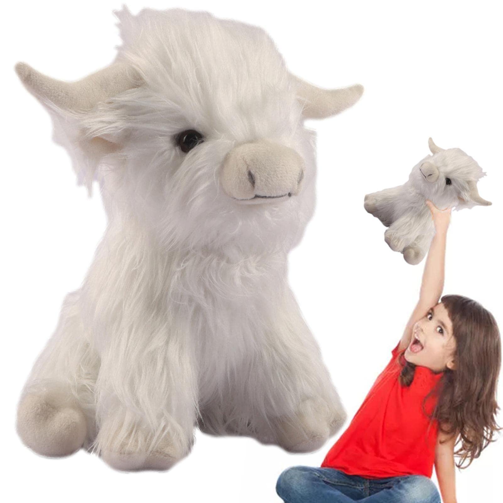 Bavokon 28cm Highland Cow Plush Toys,Highland Cow Soft Toys,Highland Cow Plush Toy,Realistic Soft Cuddly Farm Toy For Adults Kids,Highland Cow Plush Soft Toy,Highland Cow Cuddly Soft Toy