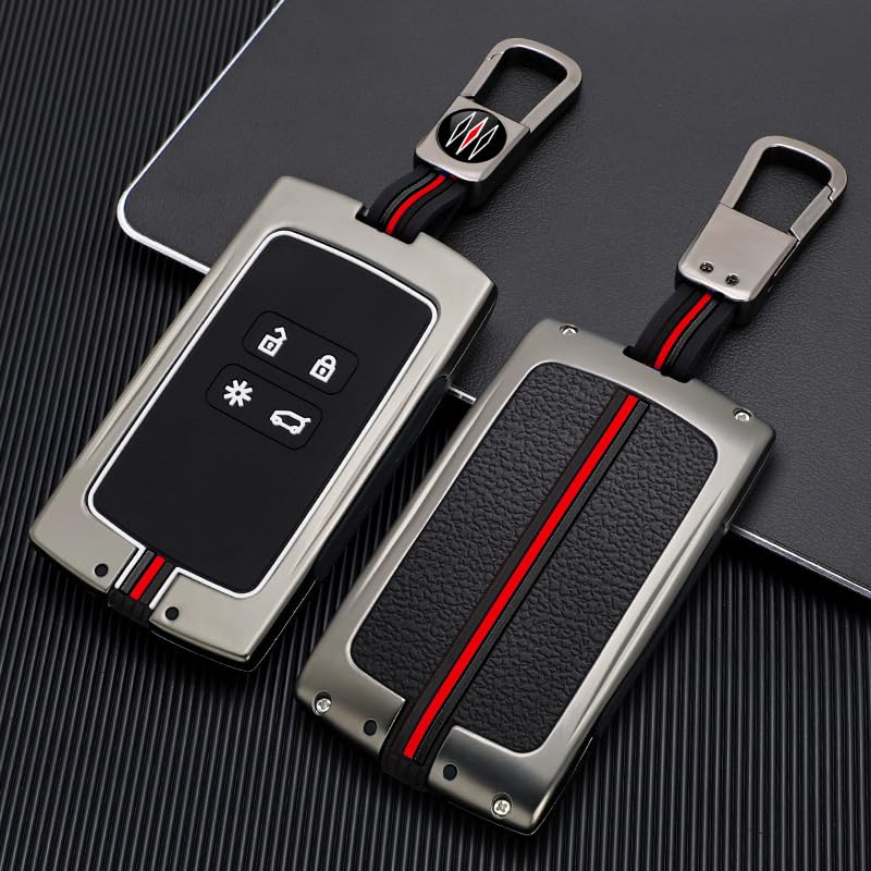 Coque De Clé Voiture En Alliage De Zinc Pour Renault Et Dacia - Protection élégante Et Solide (noir, Bleu, Vert, Marron)