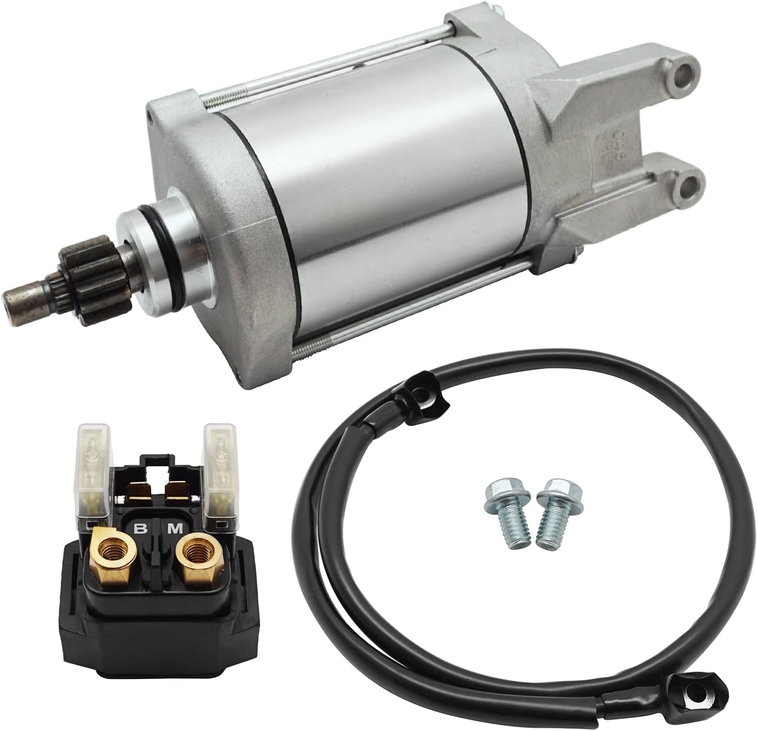 Starter Motor & Relay & Wire for Yamaha Raptor 660 2001-2005, OEM# 3SX-81890-00-00 4XE-81940-12-00 3XF-81815-00-00