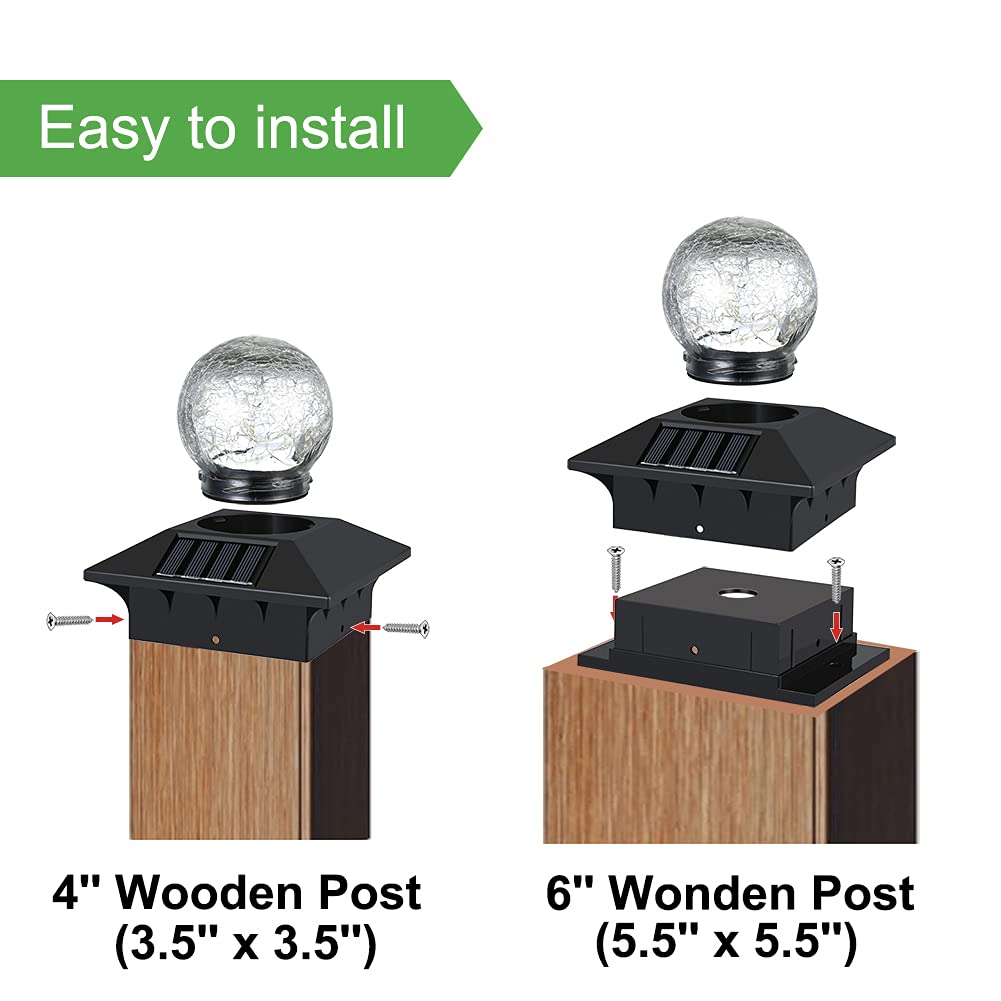 Fence Post Solar Lights, Crackle Glass Solar Post Indonesia - View #10