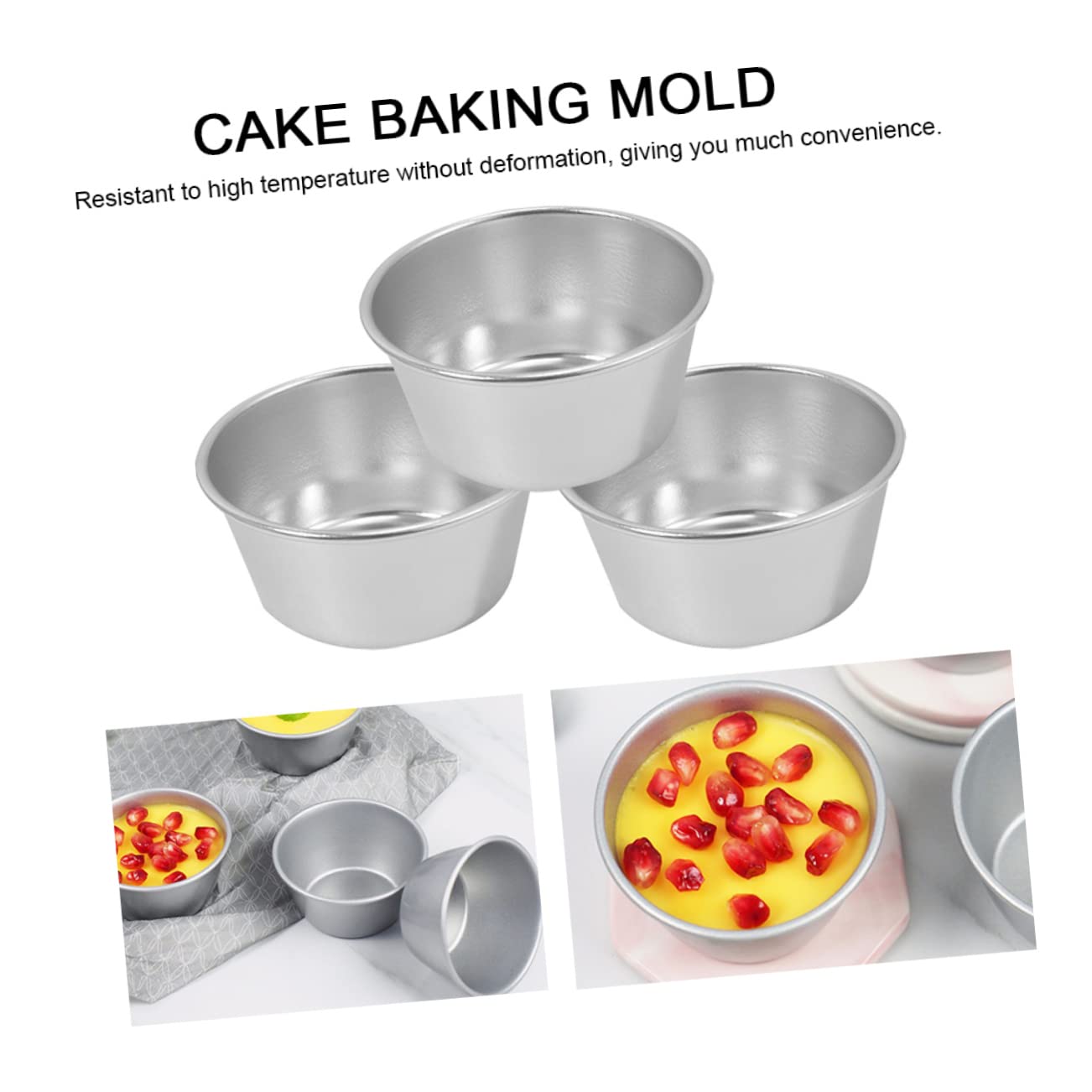 Molde para Hornear Pasteles de Acero al Carbono, 3 Piezas