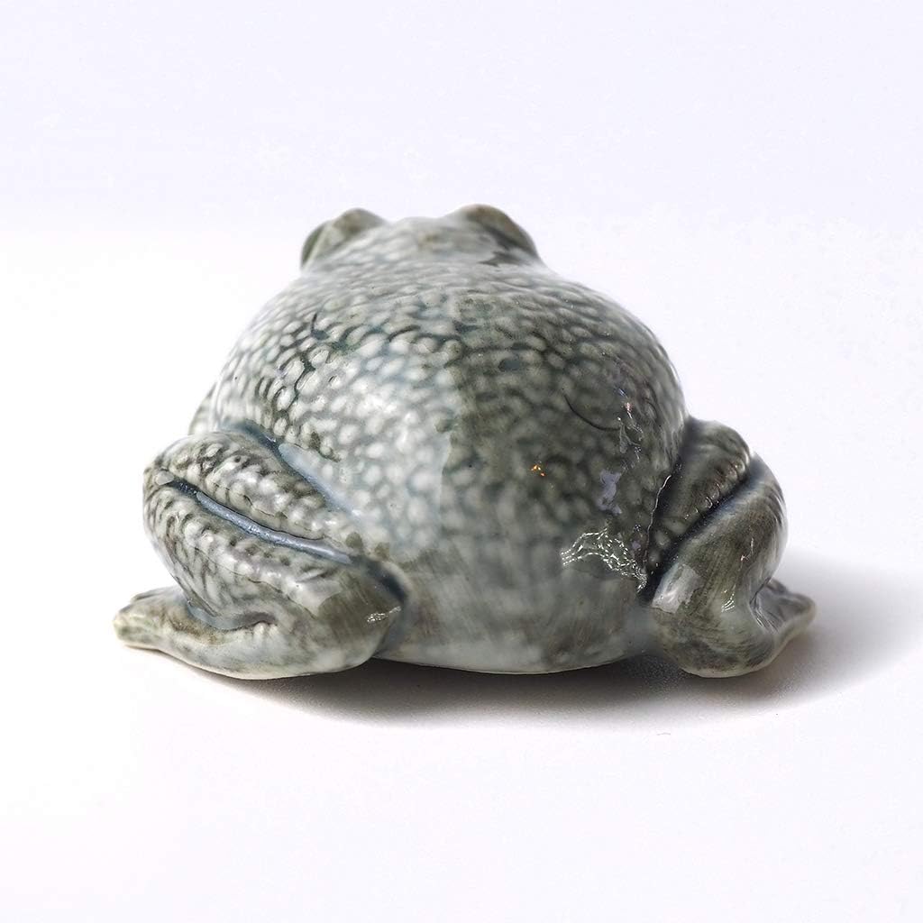 ZOOCRAFT Design Ceramic Frog Toad Figurine Gray Terrarium Garden Decor DIY Craft Porcelain Statue Collectible 1.9 x 2.0 x 1.0 inches - Image 5
