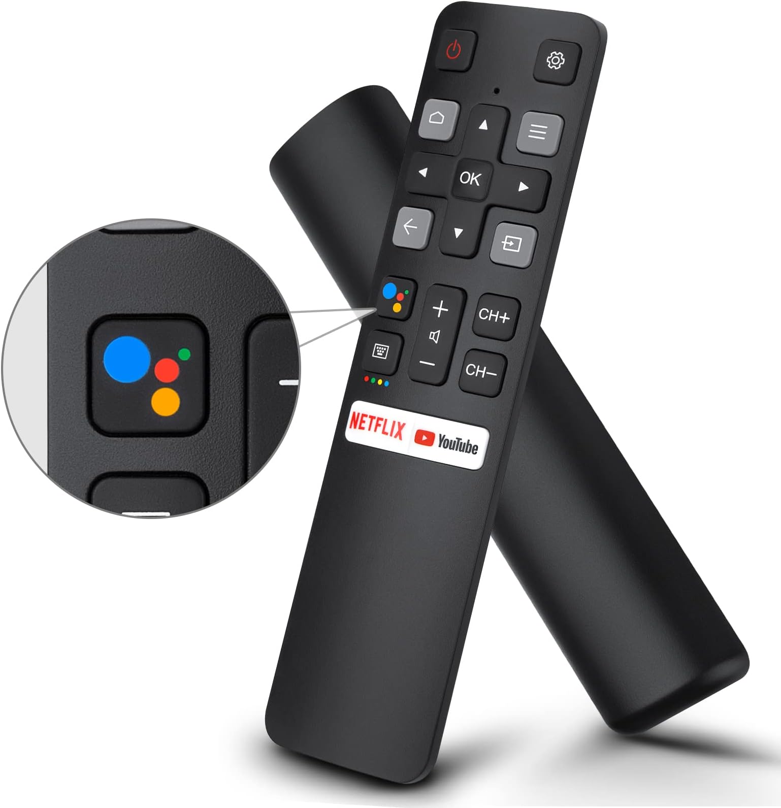 Voice Replacement for TCL-Android-TV-Remote,New Upgraded RC802V for TCL Smart TVs with Google Voice Function