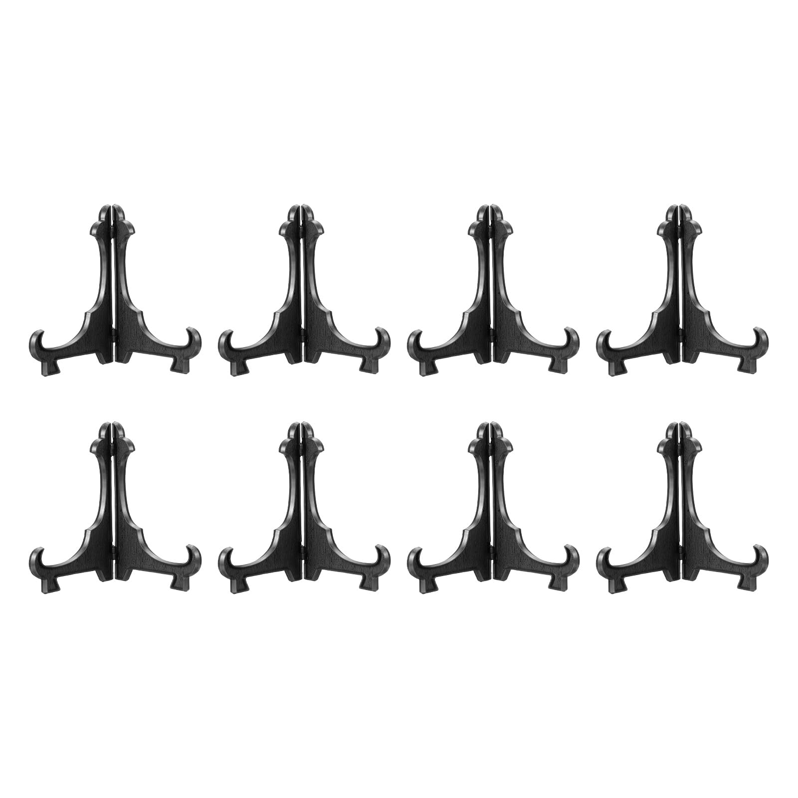 sourcing map 8 Pcs Acrylic Easels Plate Stands, 13 Inch Folding Plate Display Stands Holder Easels Plate Holders for Display Frames Decorative Picture Frame Magazine, Black