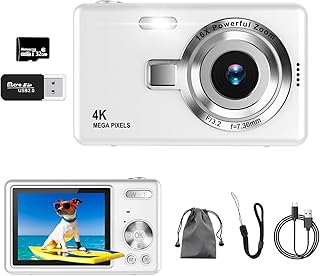 デジカメ【4K動画撮影、5000万画素】デジタルカメラ 32GB Micro SDカード付き AFオートフォーカス コンパクトカメラ 3.0インチの大画面 16倍ズーム フラッシュ 手振れ補正機能を備えています ウェブカメラ 充電式 大容量バッテリー 軽量 日本語の取扱説明書 学生 初心者にも最適です 修学旅行