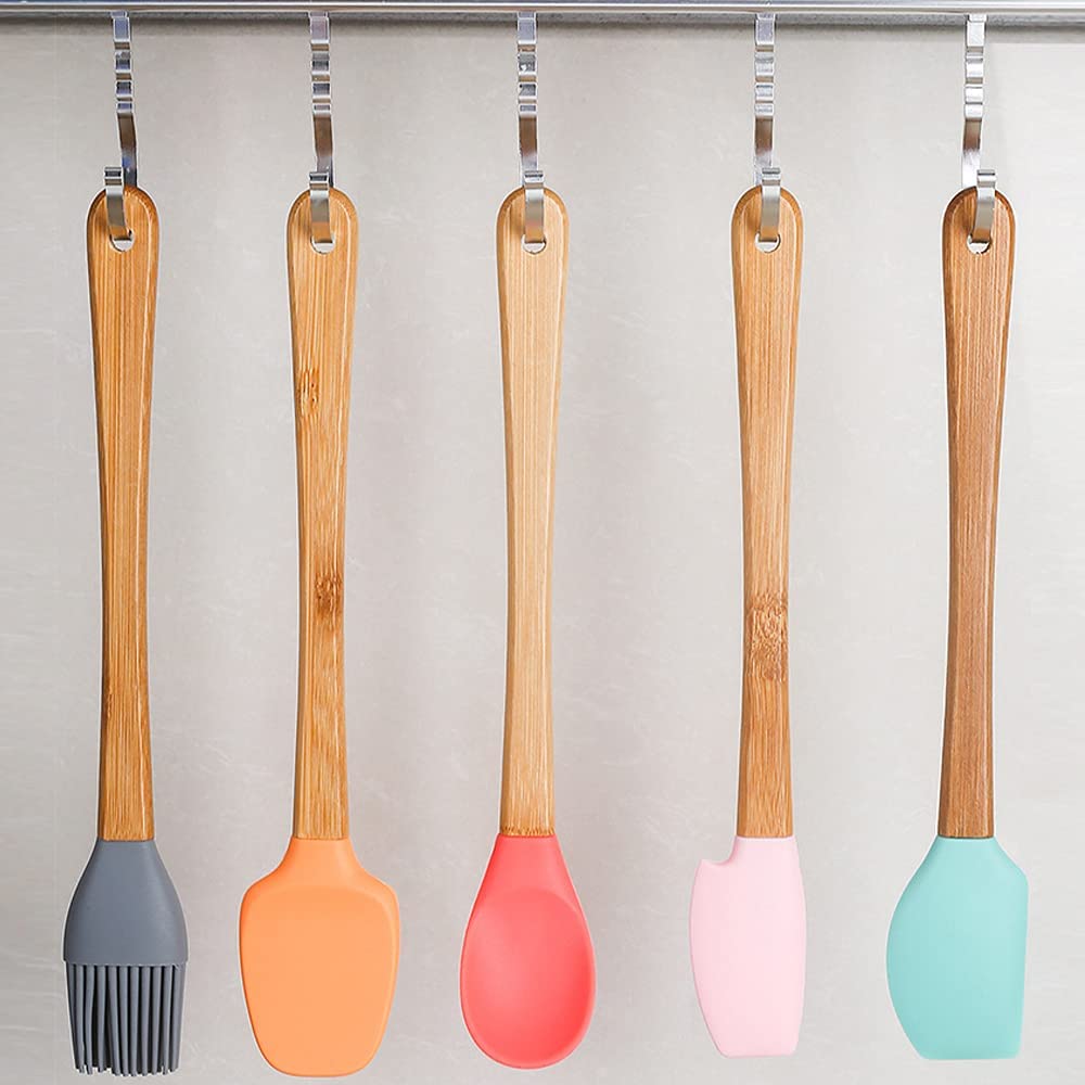 Lot de 5 spatules en silicone de qualité alimentaire antiadhésives pour cuisine et barbecue
