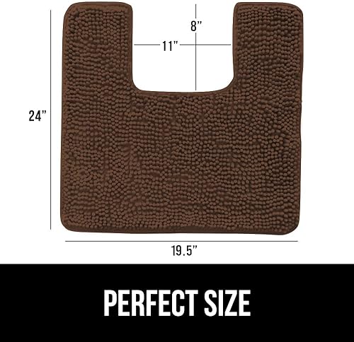 Vista 454 de Gorilla Grip - Tapete de baño de 30” x 20”, de felpilla gruesa, suave y absorbente, secado rápido, de microfibra, con reverso de caucho, para piso