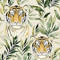 Laatse Tropical Tiger Wallpaper Peel And Stick Boho Wallpaper 17.5
