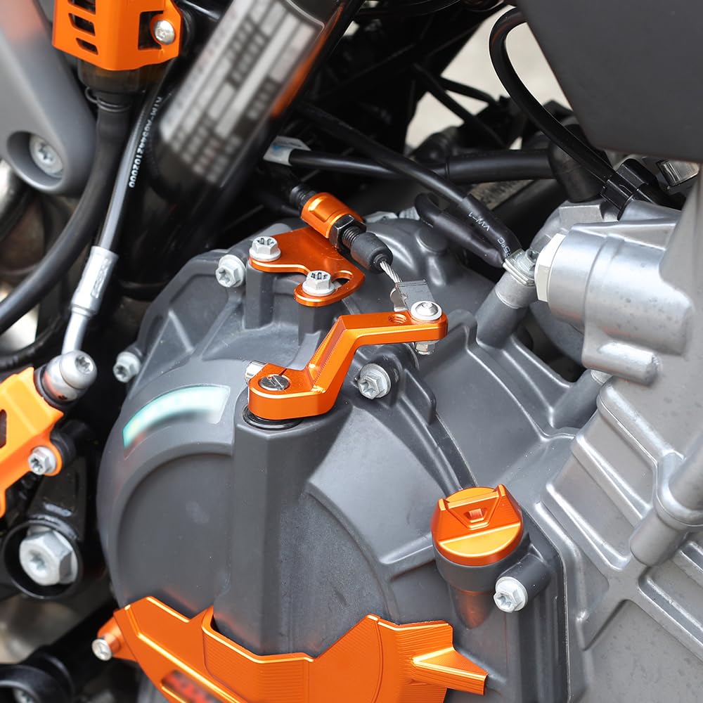 Modeer Motorrad Motor Öleinfülldeckel Kompatibel mit 790 DUKE/L 2018-2024 | 790 ADVENTURE/R 2019-2024 Zubehör (orange)