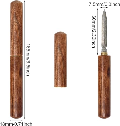 Miniatura 2 de Honbay 1 cuchillo de té de acero inoxidable con mango de madera portátil Puer Puerh, cuchillo de té para tartas de té, herramienta para el hogar,