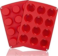 Vista 1 de Webake Molde para magdalenas de 12 tazas, molde europeo de silicona para magdalenas, bandeja antiadherente para magdalenas, molde para magdalenas