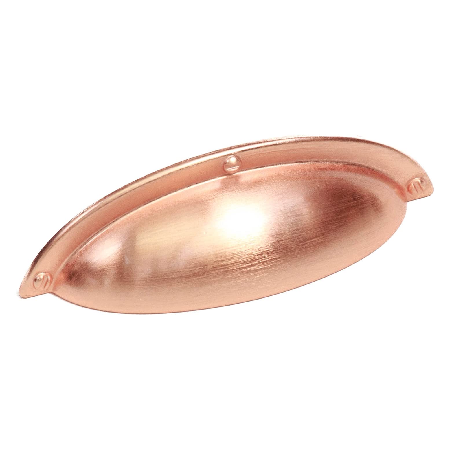 Decoranddecor Manna Cup Shell Half Moon Handles Pull Handle for Cupboard Cabinet Drawer (64mm Hole Center - 93,50 Overall Length, Matt Rose)