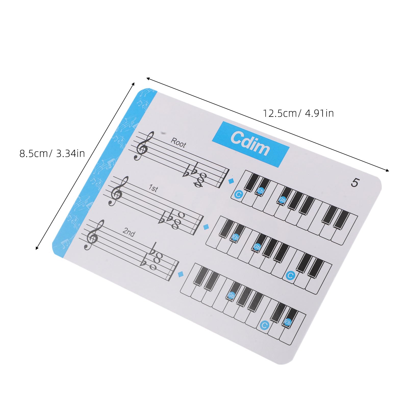 Yardwe 1 set di carte con accordi per pianoforte per principianti, strumenti essenziali per la pratica degli accordi per insegnanti di pianoforte - Flashcard con spartiti musicali per lezioni e studio