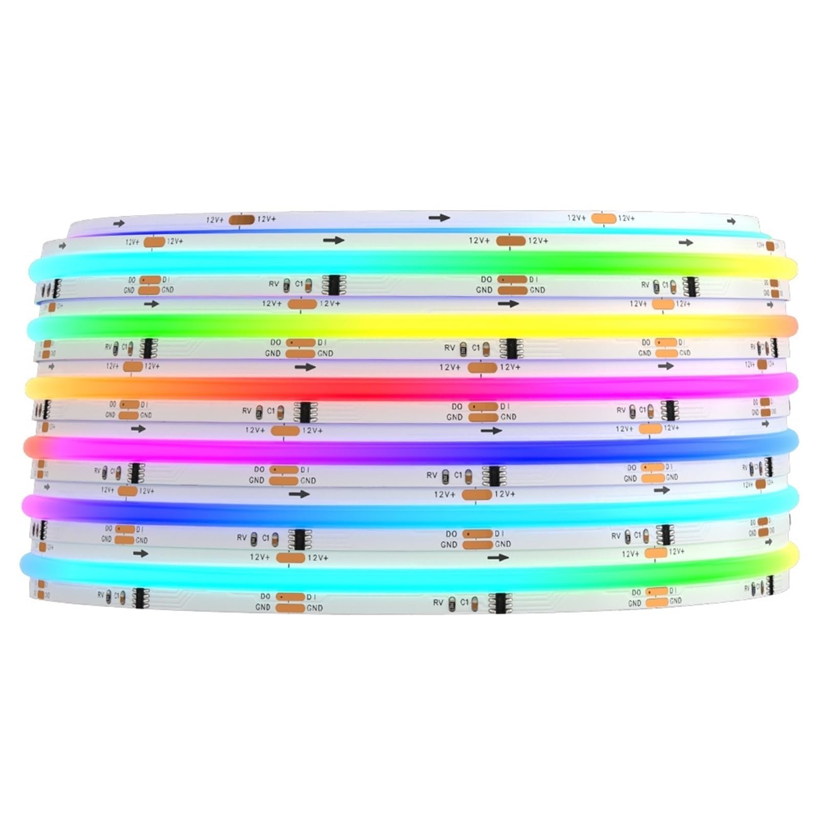 Tira de Luces LED 576 LED WS2811 Color de sueño direccionable 10 mm DC12V 24 V Alta flexibilidad Fob COB WS2812B Luces RA90(3-m,DC24V White PCB)