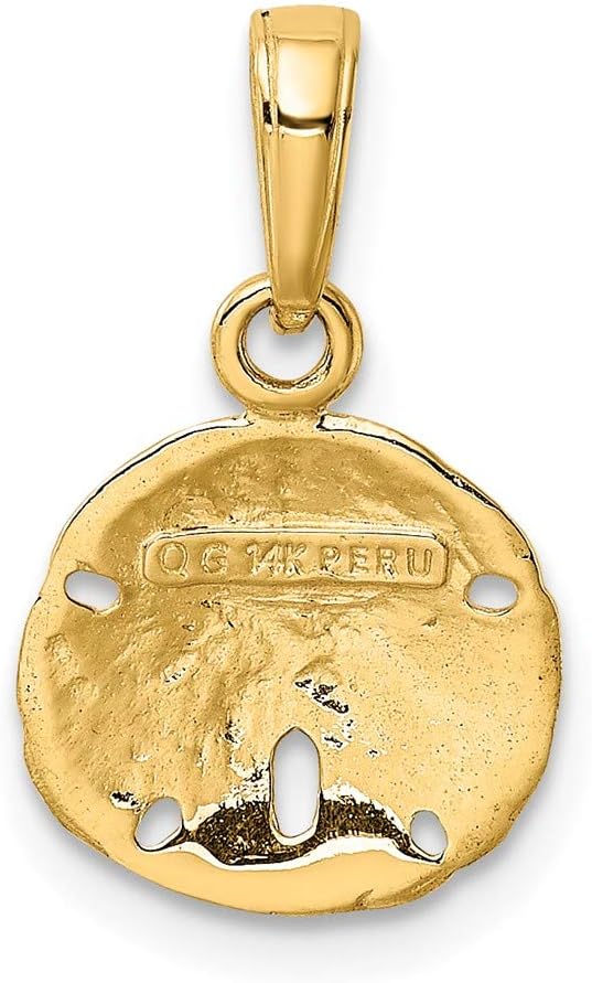 Solid 14K Gold Polished Sand Dollar Pendant - Image 3