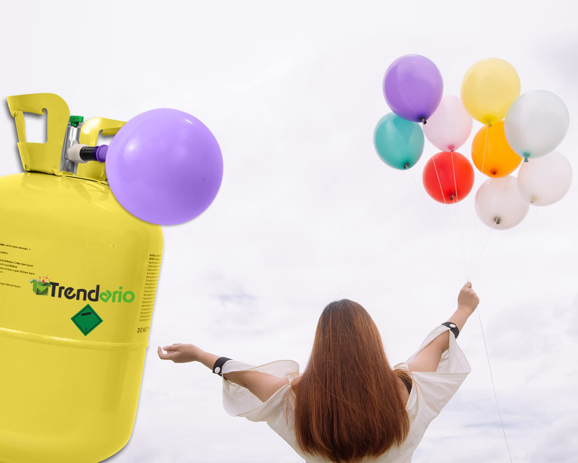 Helium Gasflasche für 50 Ballons | Heliumflasche Gasfüllung Folienballons Luftballons | Party Hochzeit (1 x Ballongas 50)