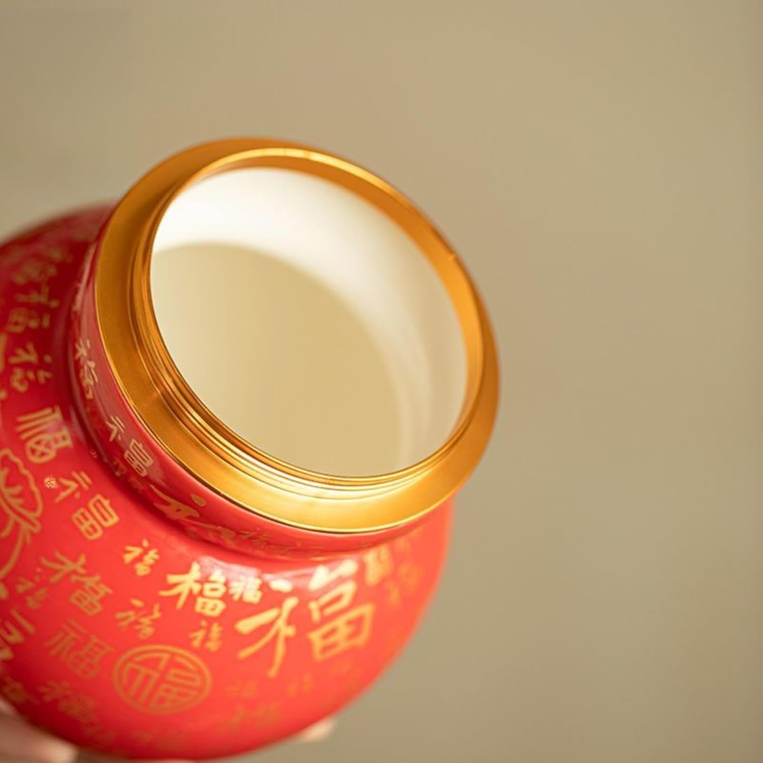 Calabash Ceramics Tea Caddy, 900ml 30.6oz, Chinese Kung Fu Tea Set Accessories