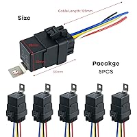Vista 7 de Paquete de 5 arneses de relé impermeables de 12 V CC 40/30 AMP, cables de cobre estañado, relé automotriz SPDT de 5 pines