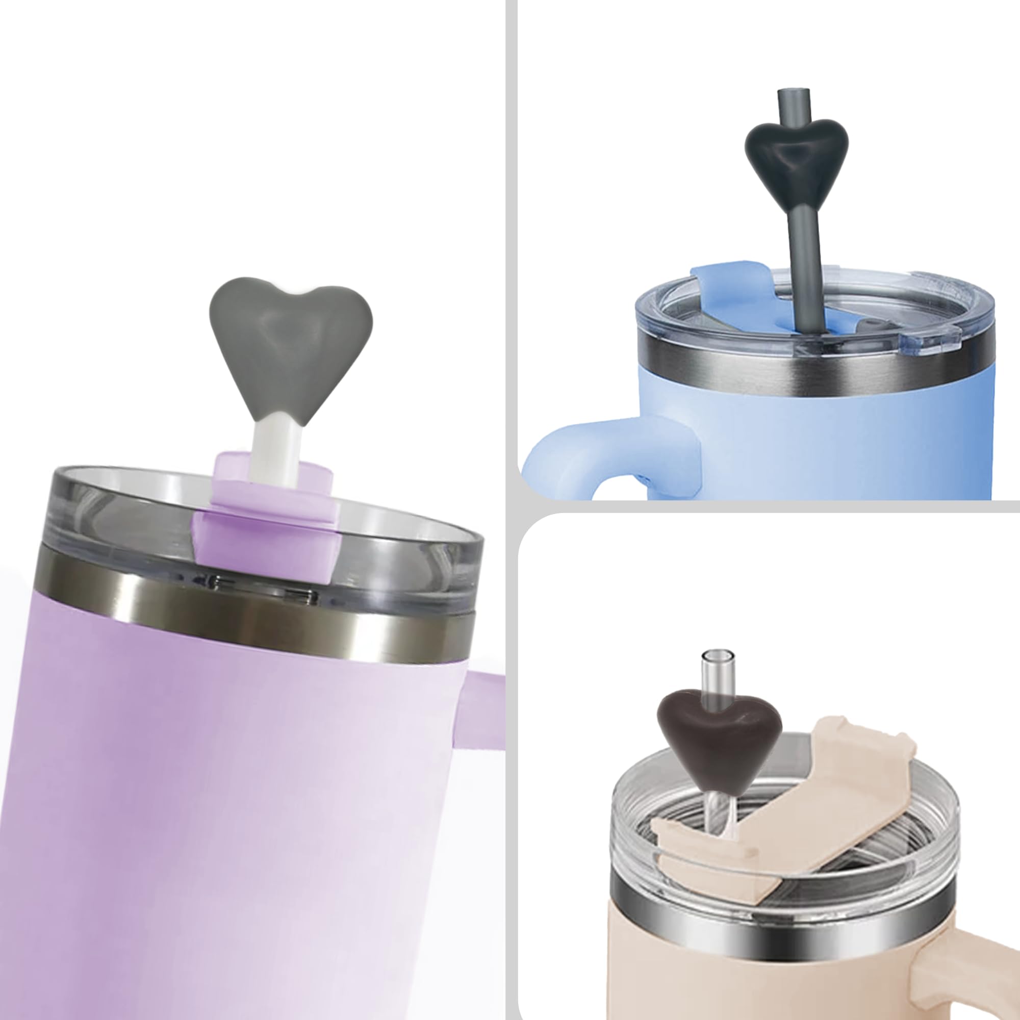 Lipzi Anti-Falten-neutrale Silikon-Trinkhalm-Spitzen, passend für 0,8–1,3