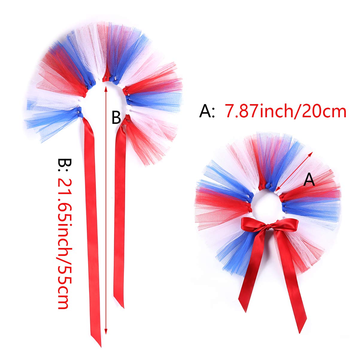 JaGely 6-teiliges Hundekostüm-Set Für Den 4. Juli - Mit Hut, Fliege, Stirnband, 2 Tutu-Röcken & Bandana