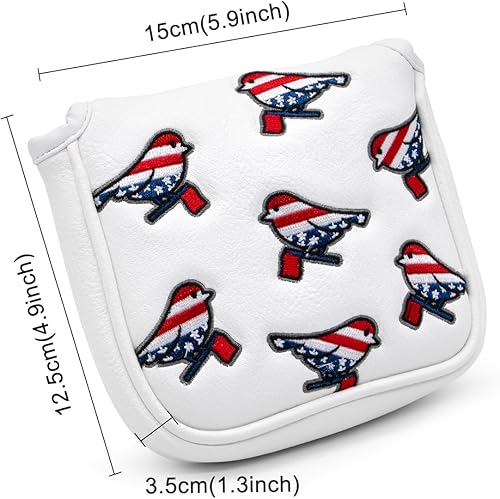 Miniatura 7 de Cubiertas para cabeza de golf, cubierta para conductor, 3 cubiertas de madera híbridas para la cabeza, bordado, bandera estadounidense, diseño de