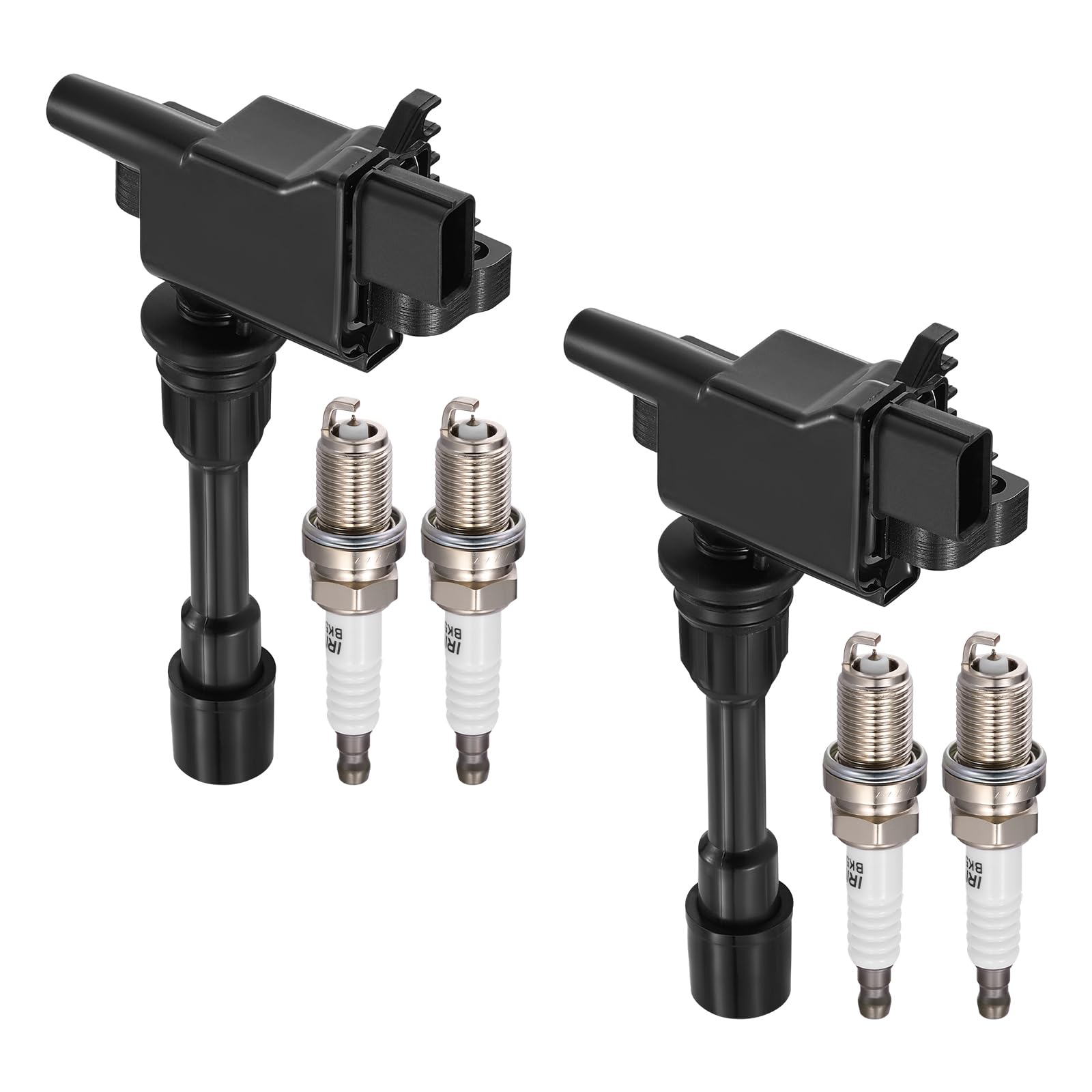 BDFHYK 2 Ignition Coil UF407 and 4 Spark Plug 2382 for Mazda Protege 01-03