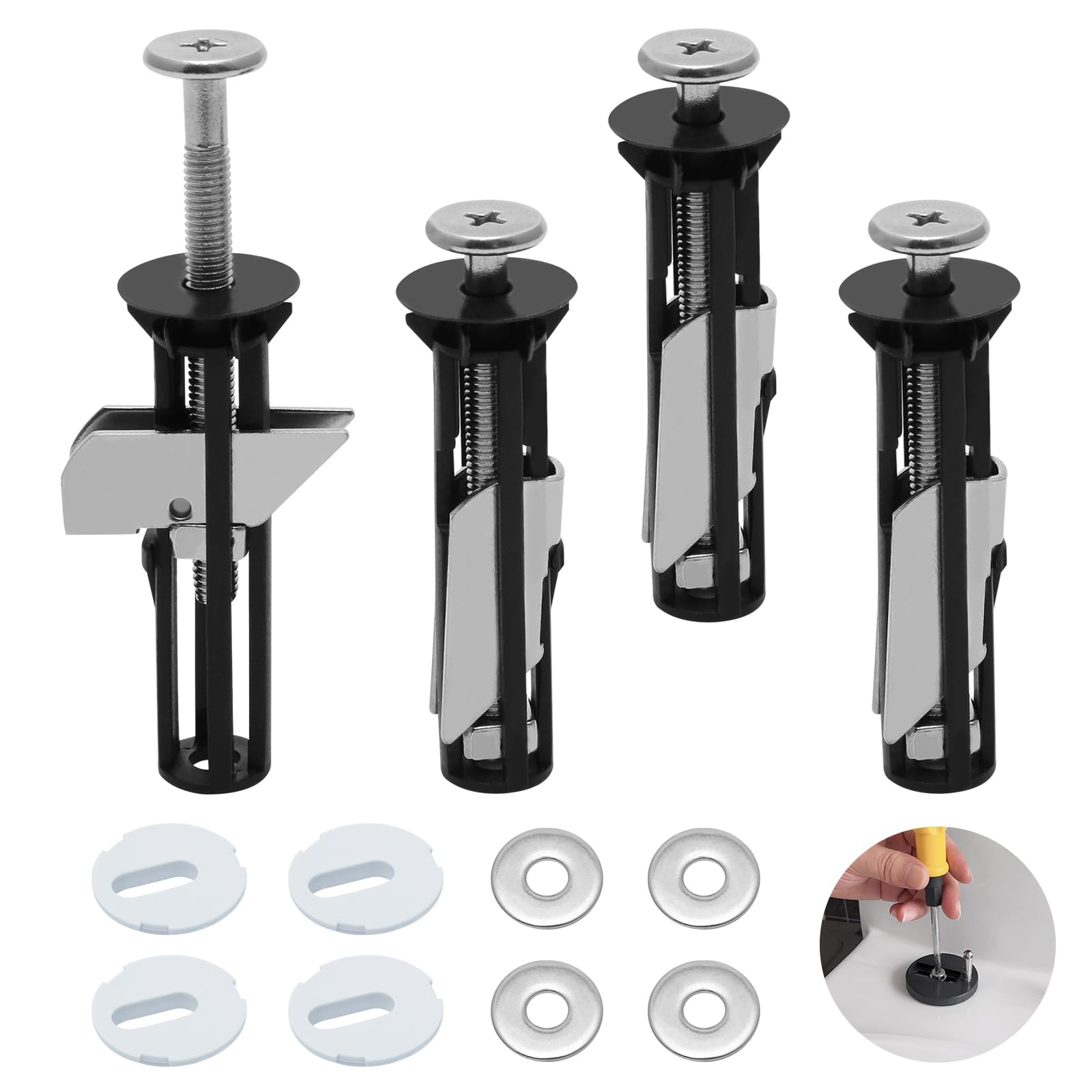 Toilet Seat Fittings, 4 Pack Toilet Seat Screws