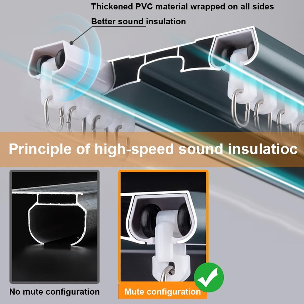 Cichy podwójny aluminiowy system szyn do drzwi przesuwnych do stodoły, 1,6 m / 5.2ft, montowany na suficie, do sypialni, salonu, okna, hotelu, gładka i cicha praca