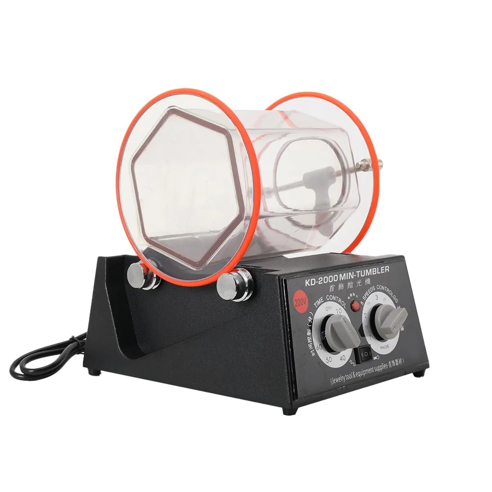 CUDTAPI Rolling Polishing Machine 5kg Rolling Drum Polishing Machine Jewelry Vibratory Tumbler Barrel Rotary Tumbling Machine