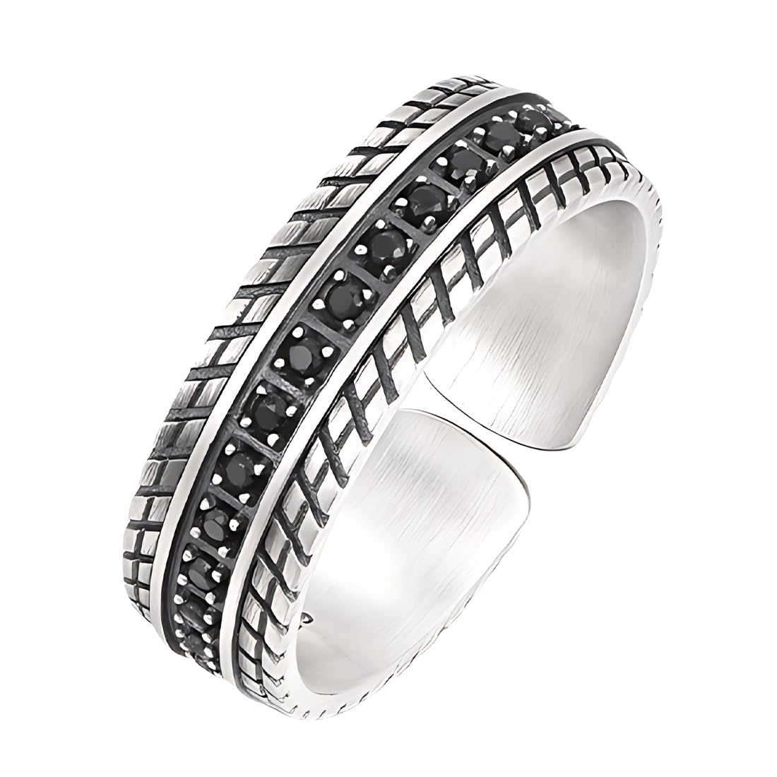 Anello Uomo Argento Regolabile - 2 Pezzi Per Uomo, Ideale Per Regali E Occasioni Speciali - Foto 10