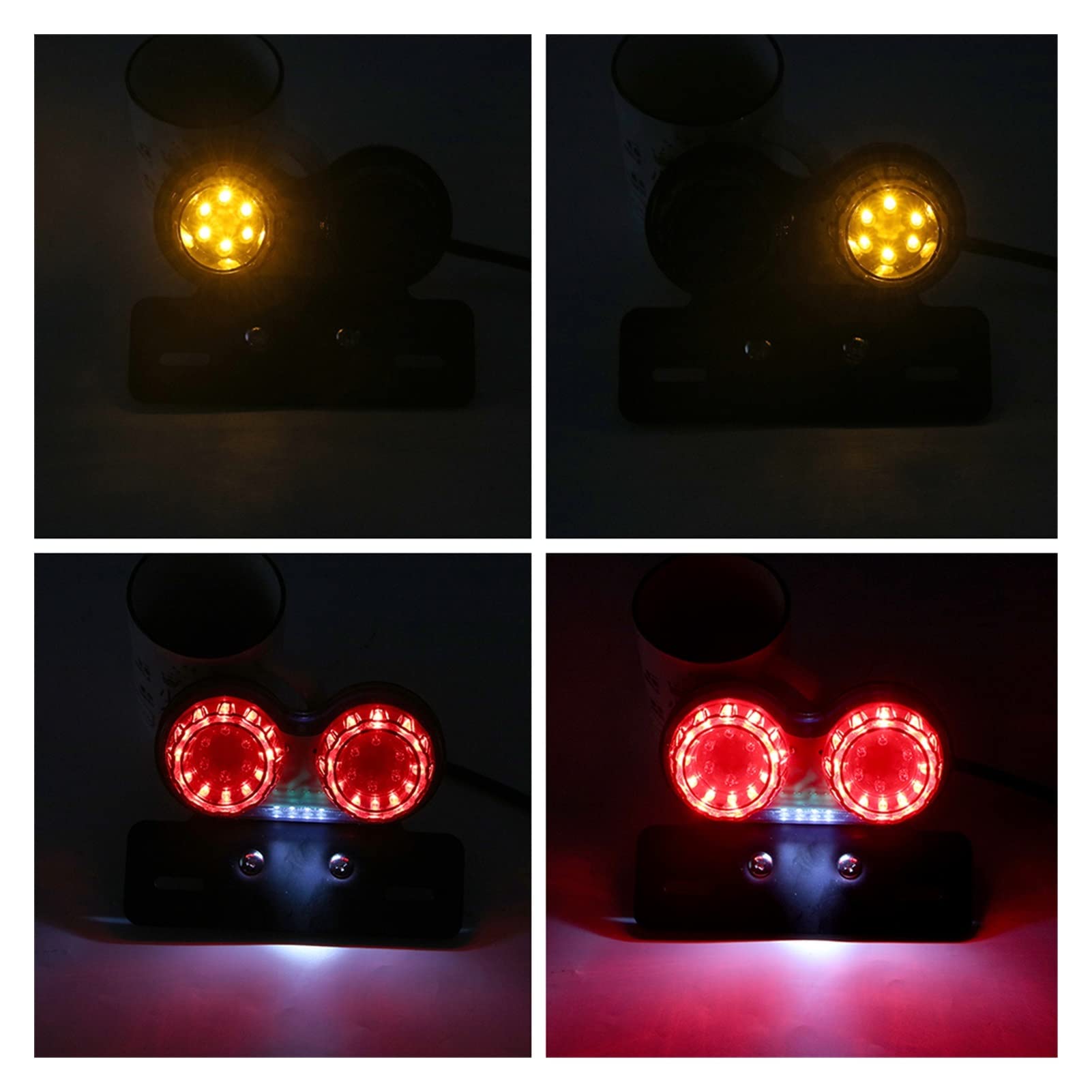 Indicatore di Direzione Fanale Posteriore A - Per Moto Luce Doppia Per Indicatori Di Direzione 12V Accessori Per Moto Luce Porta Targa Del Freno