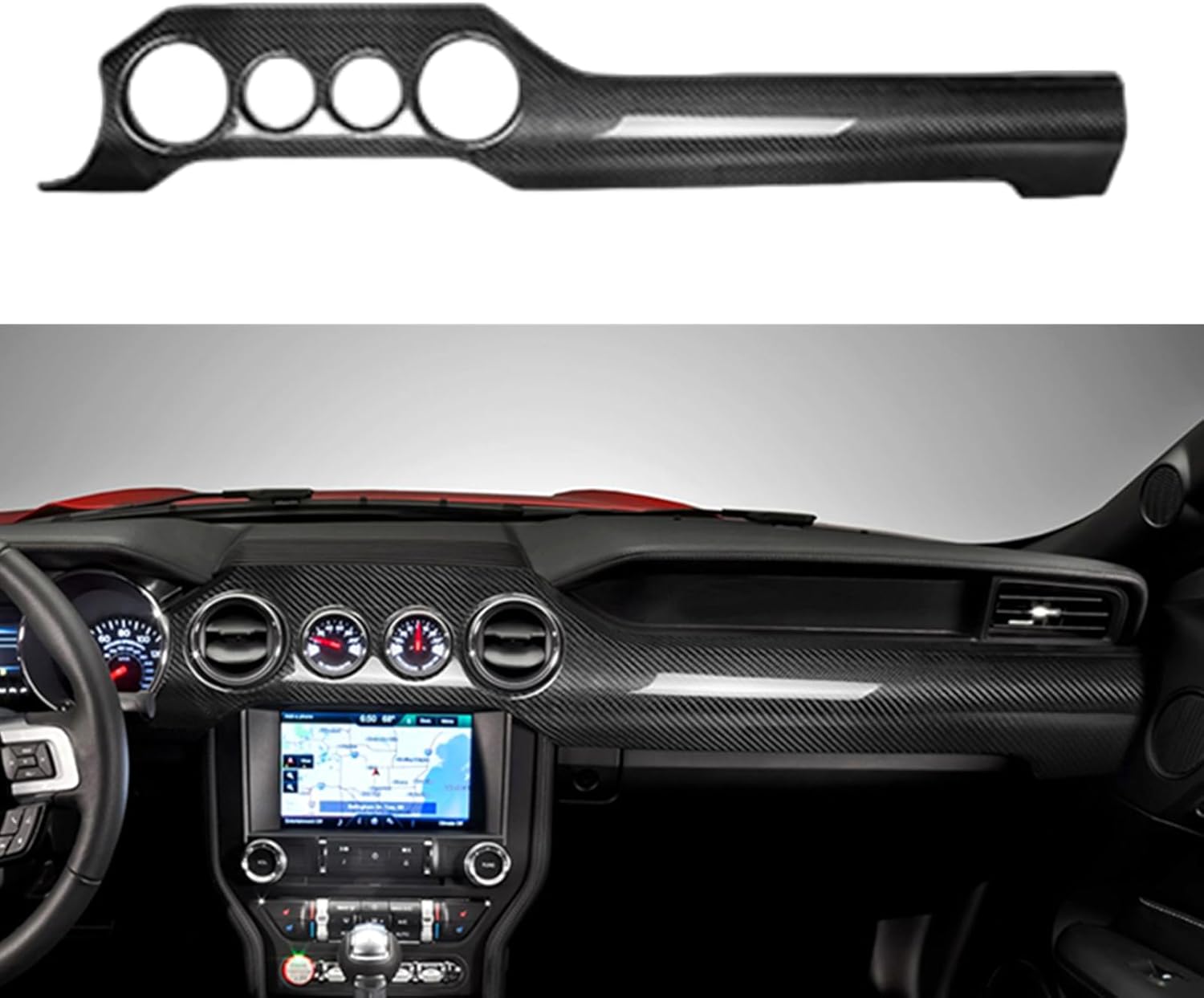 Interior Dashboard Air Vent Outlet Cover Trim For Ford Mustang 2015-2023 Dry Carbon Fiber