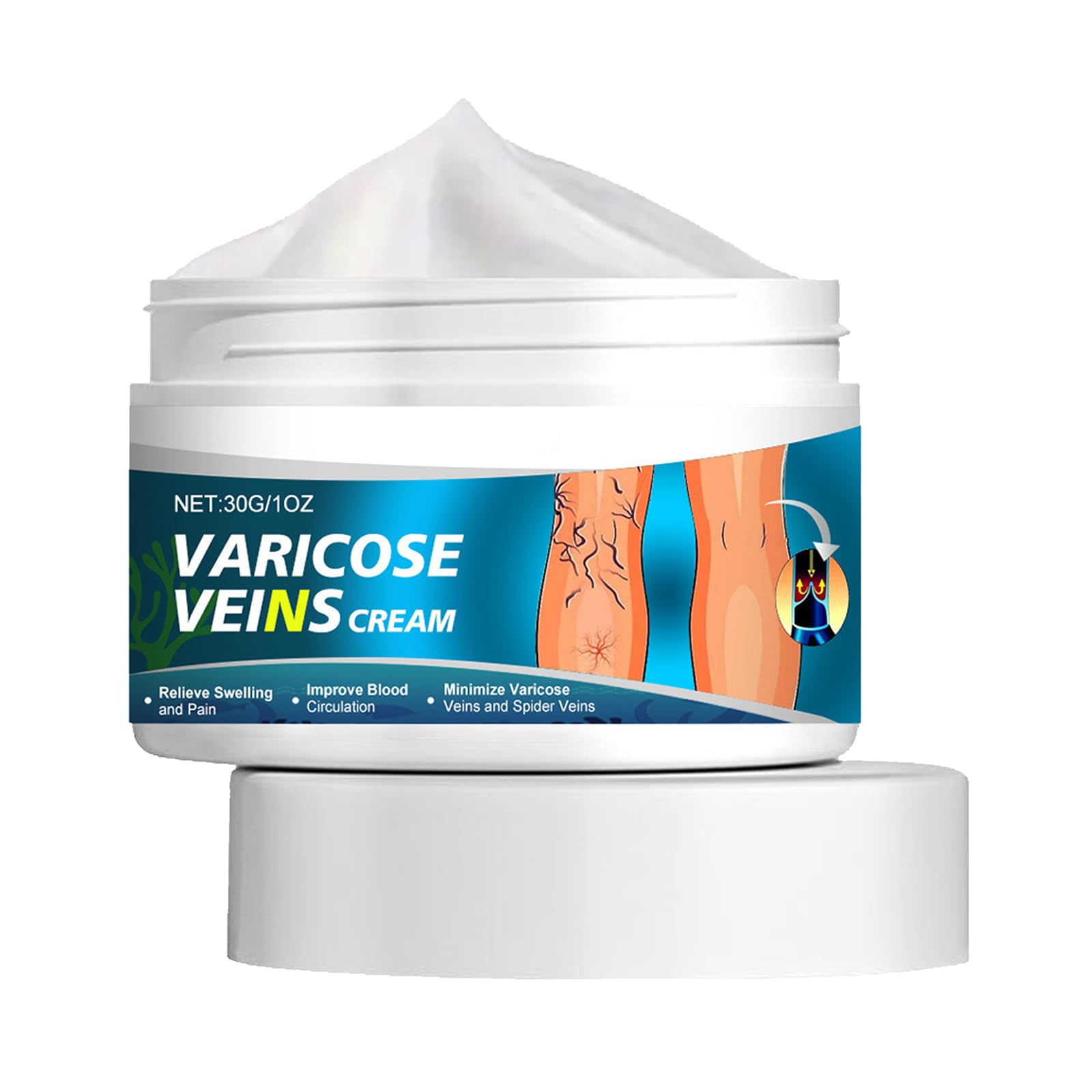 Crème Pour Varices 50g Grocerism - à L'extrait De Grenade, Adaptée Tous Types De Peau, Formule Naturelle