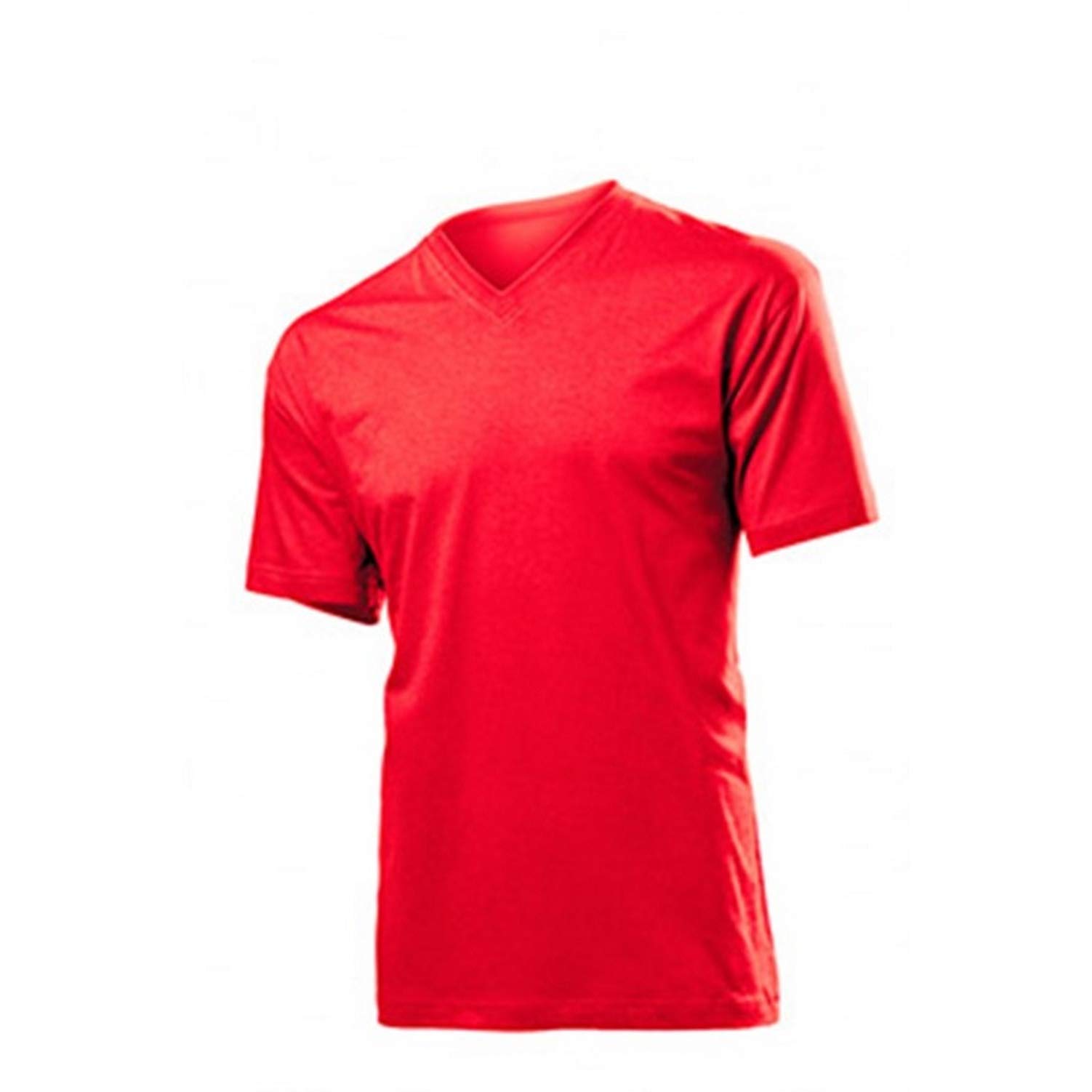 Stedman Apparel Men's Classic-T V-Neck/ST2300 Regular Fit Short Sleeve T-Shirt, Scarlet Red, Medium