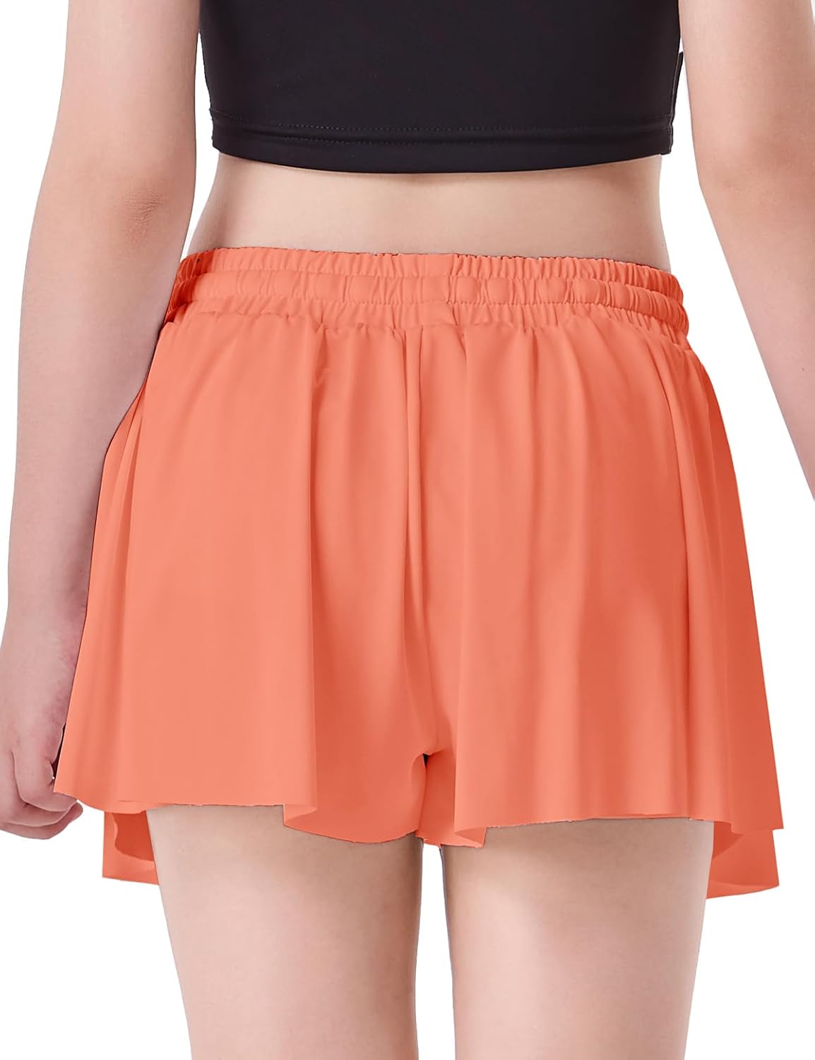 Butterfly Shorts Girls 2 in 1 Flowy Shorts with Pocket Athletic Running Tennis Skirts 3-14Y - Image 6